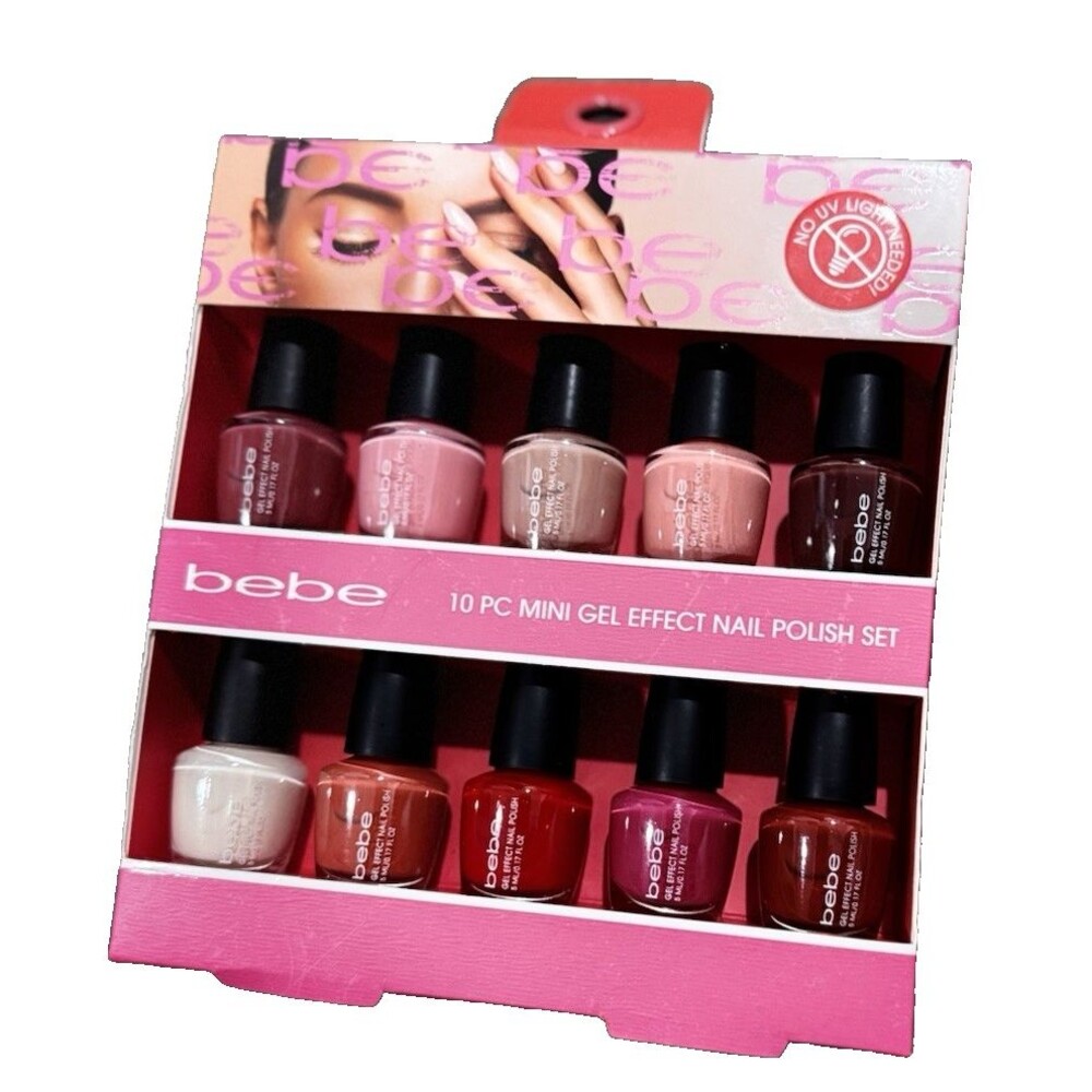 bebe Gel Effect Nail Polish 10-Pc Mini Set, Multicolor, 0.17 fl oz